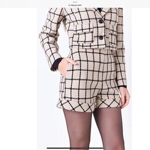 English Factory High Waist Grid Pattern Shorts